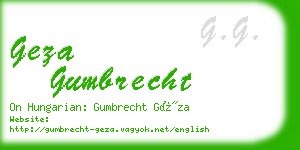 geza gumbrecht business card